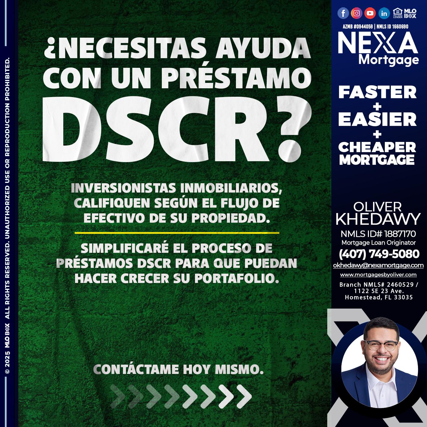 necesitas un `prestamo DSCR? - Oliver Khedawy -Mortgage Loan Originator