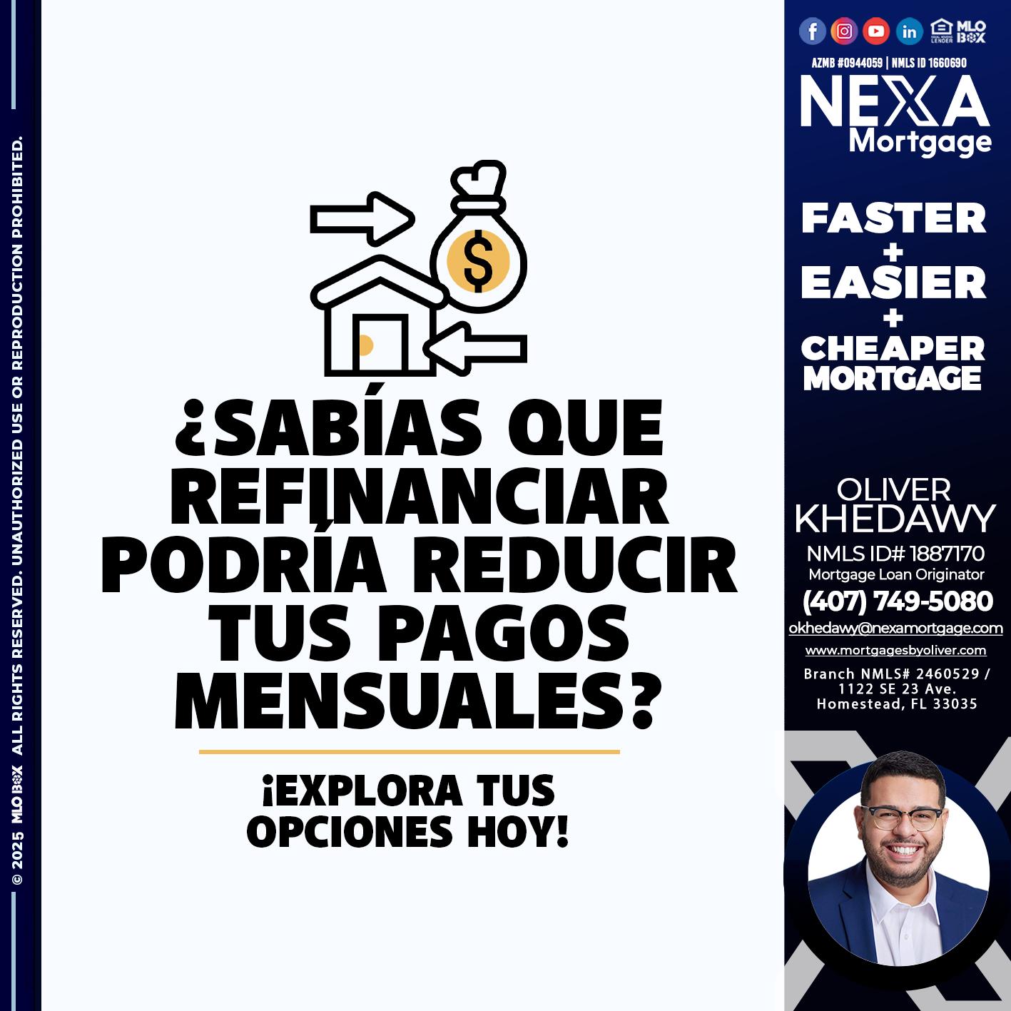 SABIÁS QUE REFINANCIAR? - Oliver Khedawy -Mortgage Loan Originator