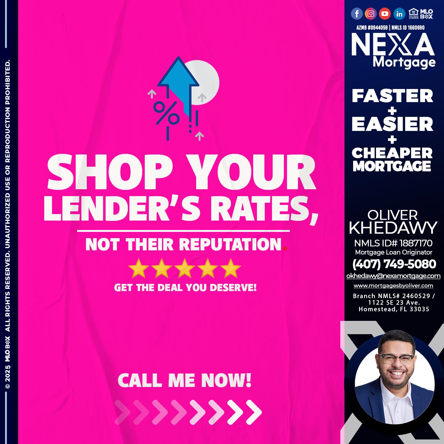 SHOP YOUR - Oliver Khedawy -Mortgage Loan Originator