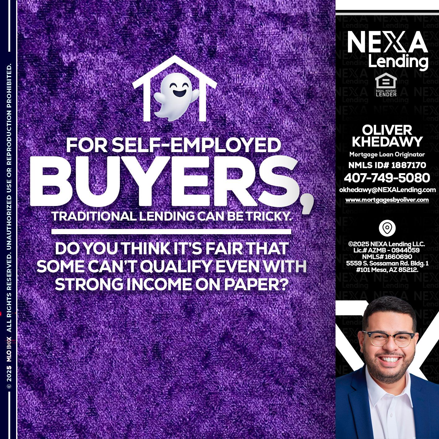 for self employed - Oliver Khedawy -Mortgage Loan Originator