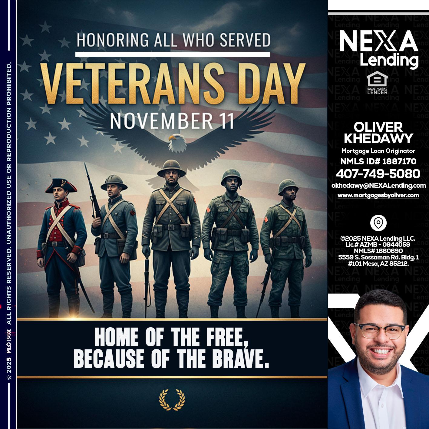 Veterans Day - Oliver Khedawy -Mortgage Loan Originator