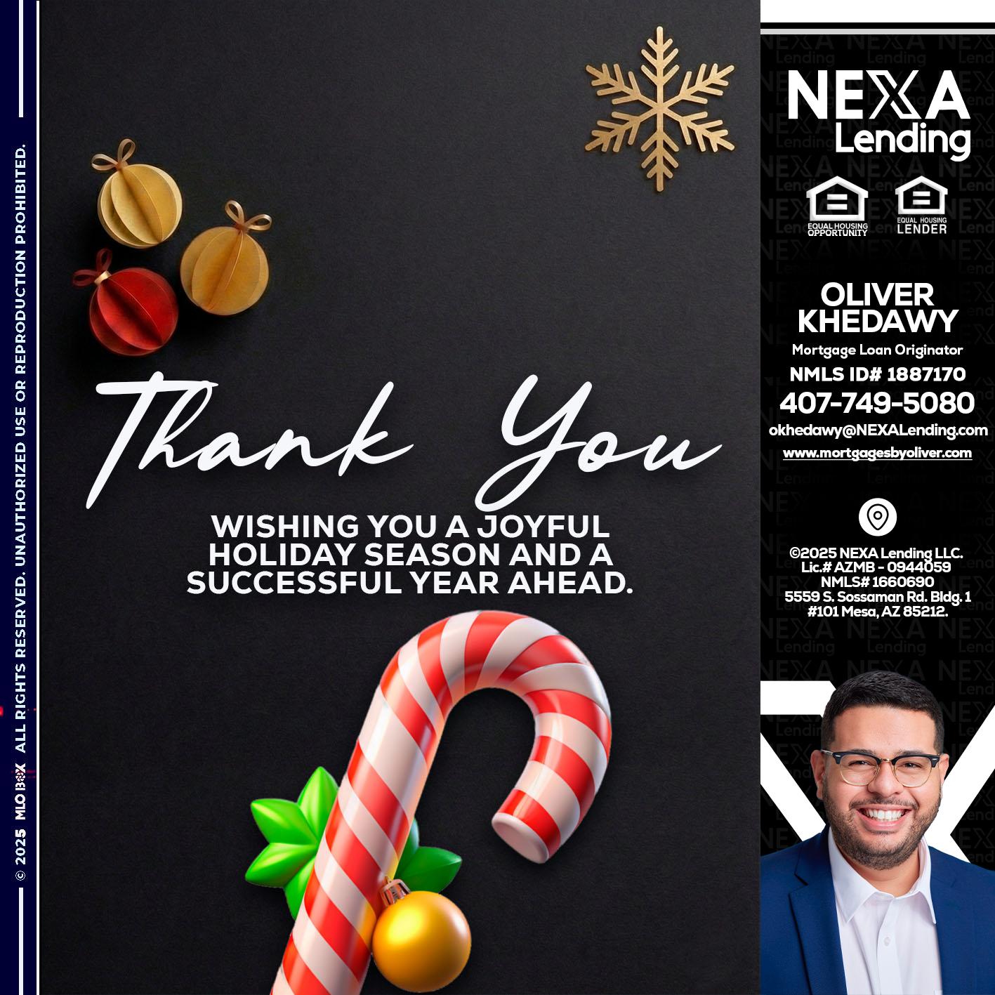 THANK YOU - Oliver Khedawy -Mortgage Loan Originator