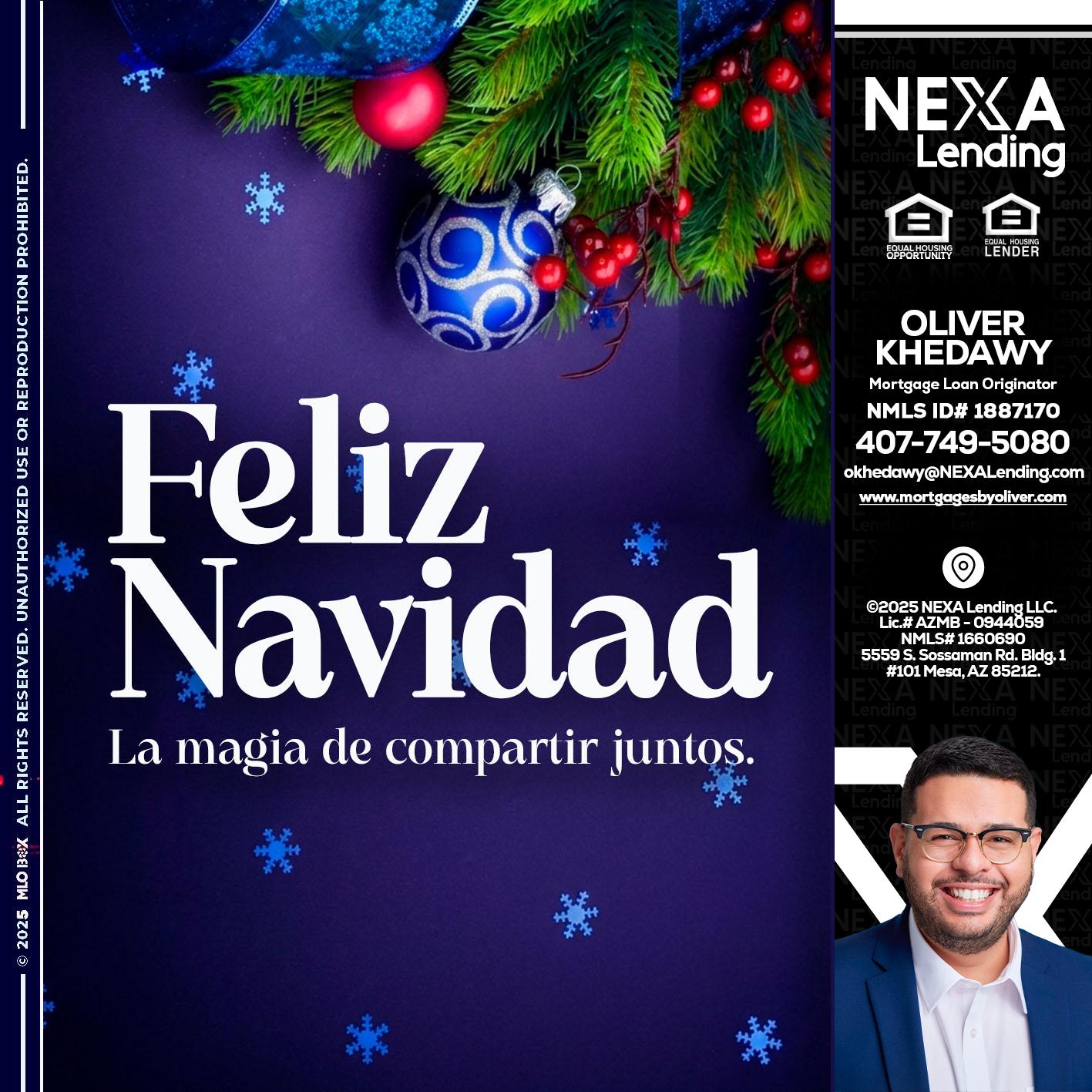 FELIZ NAVIDAD - Oliver Khedawy -Mortgage Loan Originator