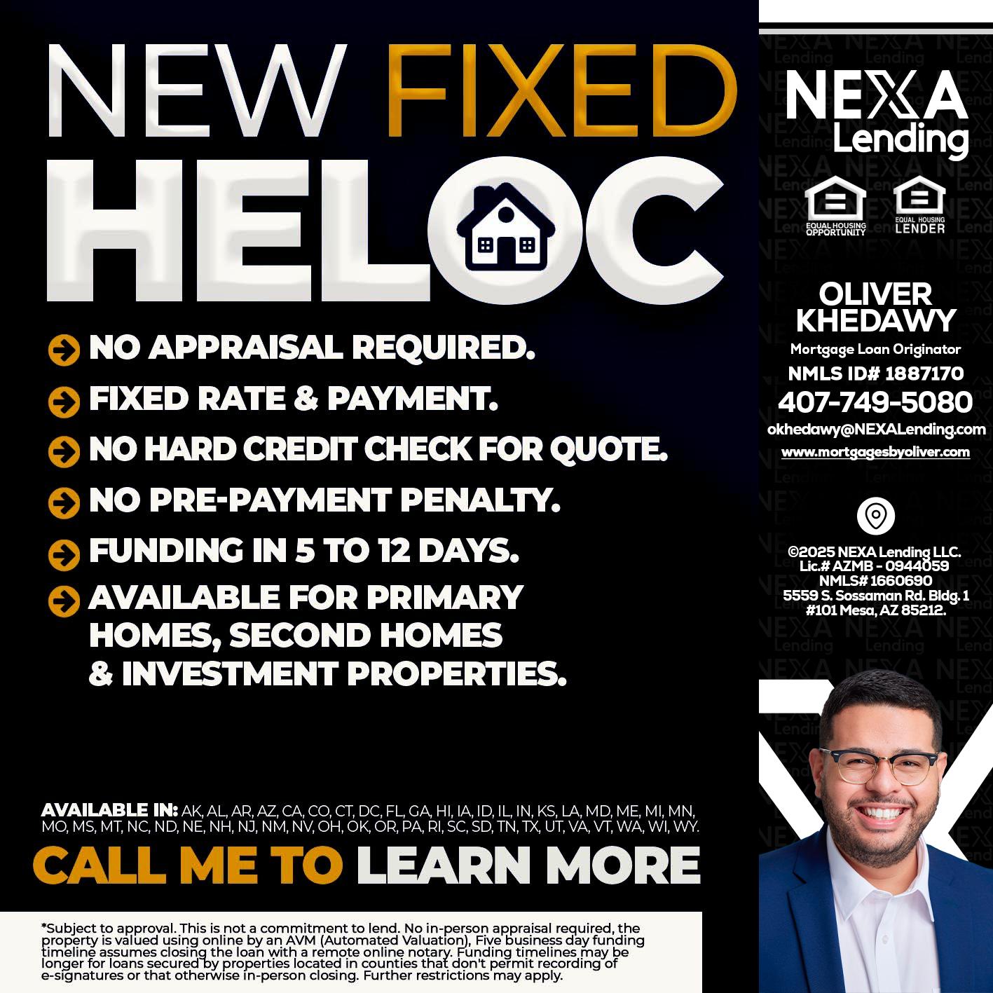 HELOC - Oliver Khedawy -Mortgage Loan Originator