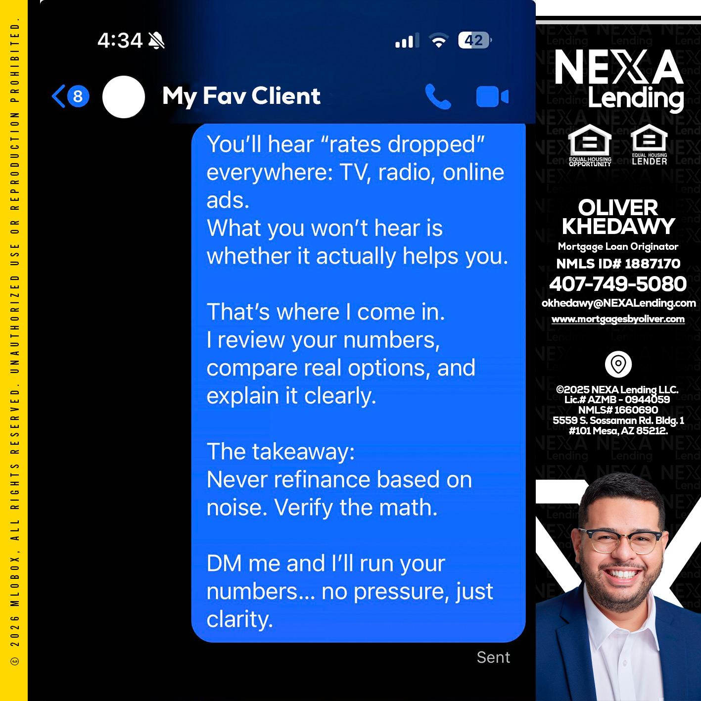 MY FAV CLIENT - Oliver Khedawy -Mortgage Loan Originator