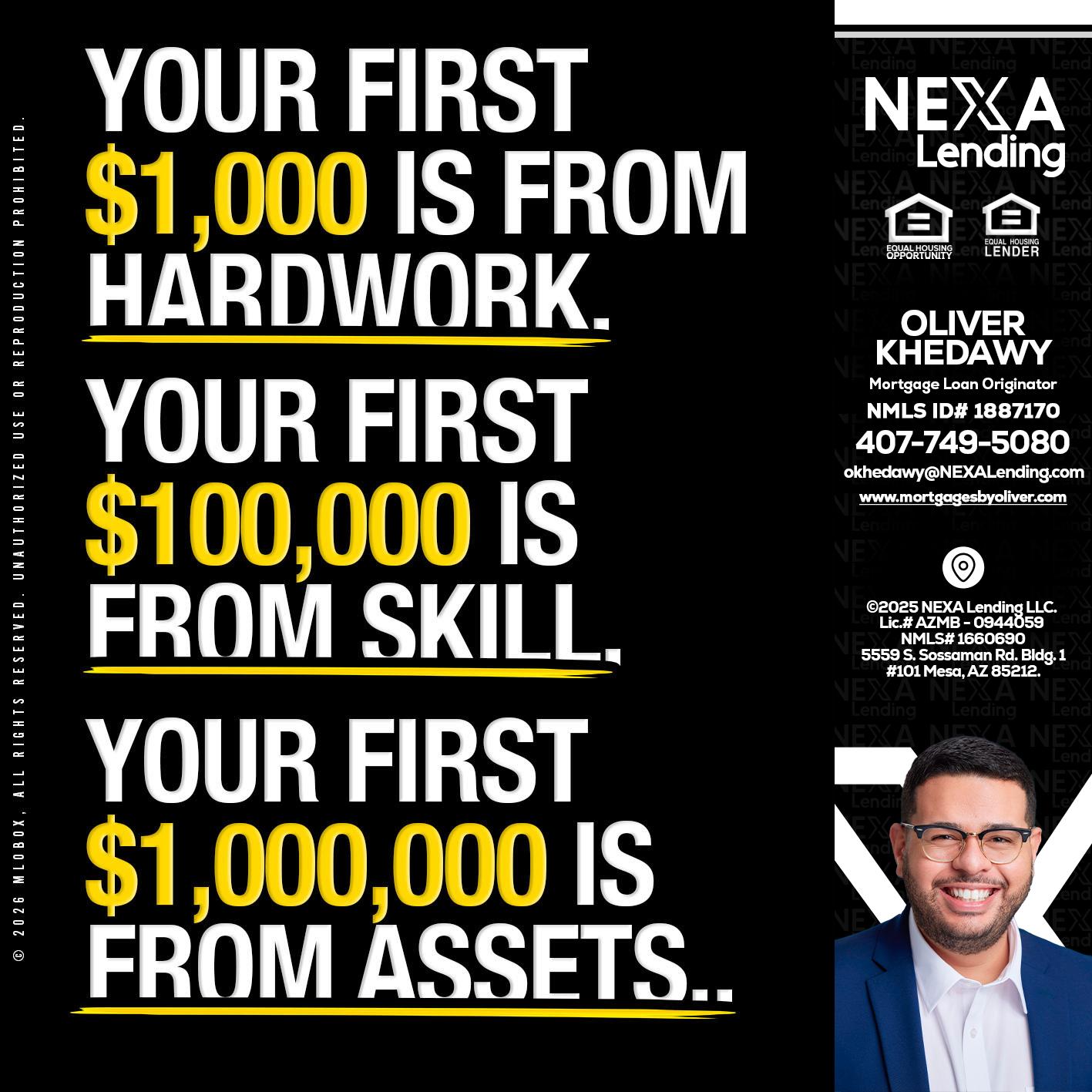 YOUR FIRST $1000 - Oliver Khedawy -Mortgage Loan Originator