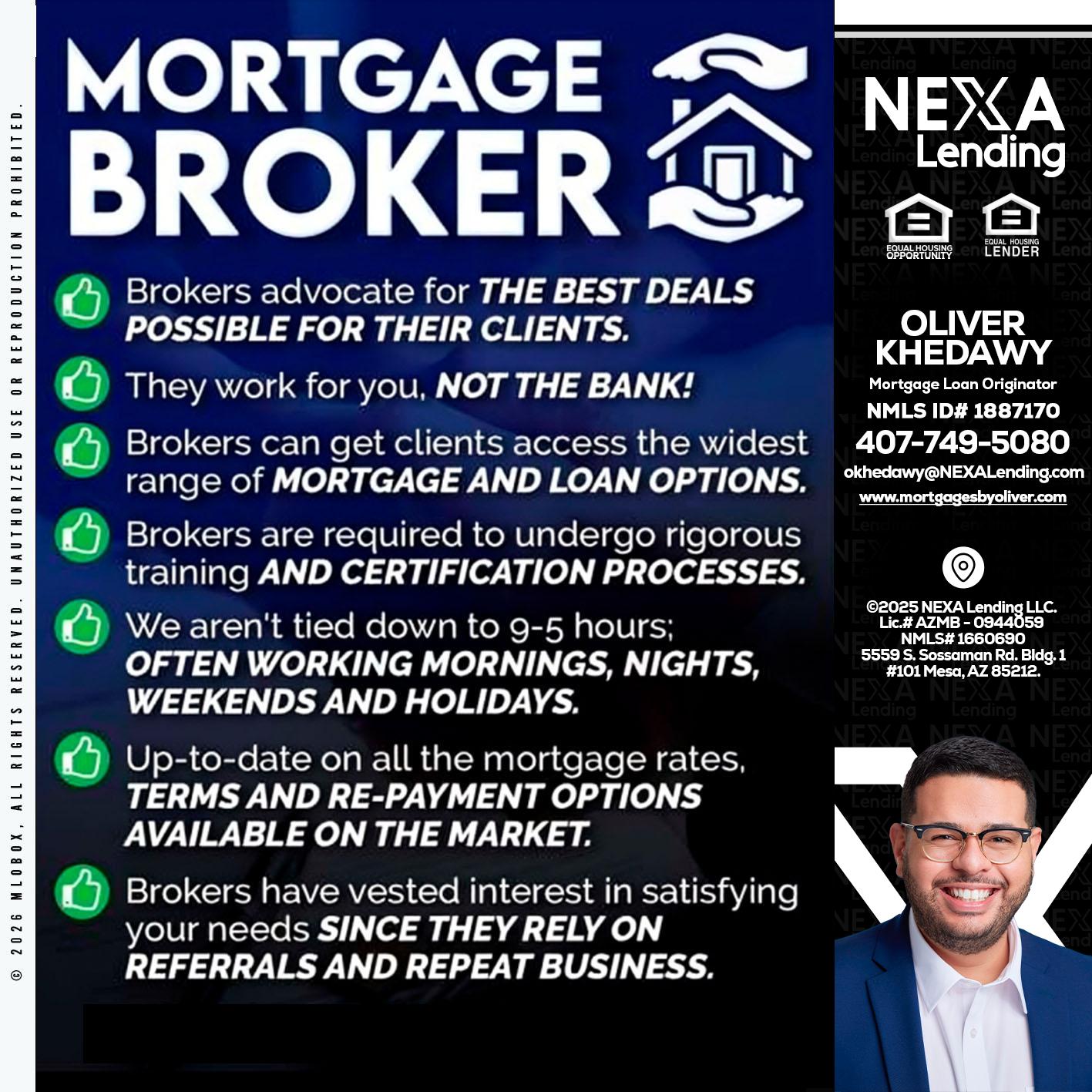 MORTGAGE BROKER - Oliver Khedawy -Mortgage Loan Originator